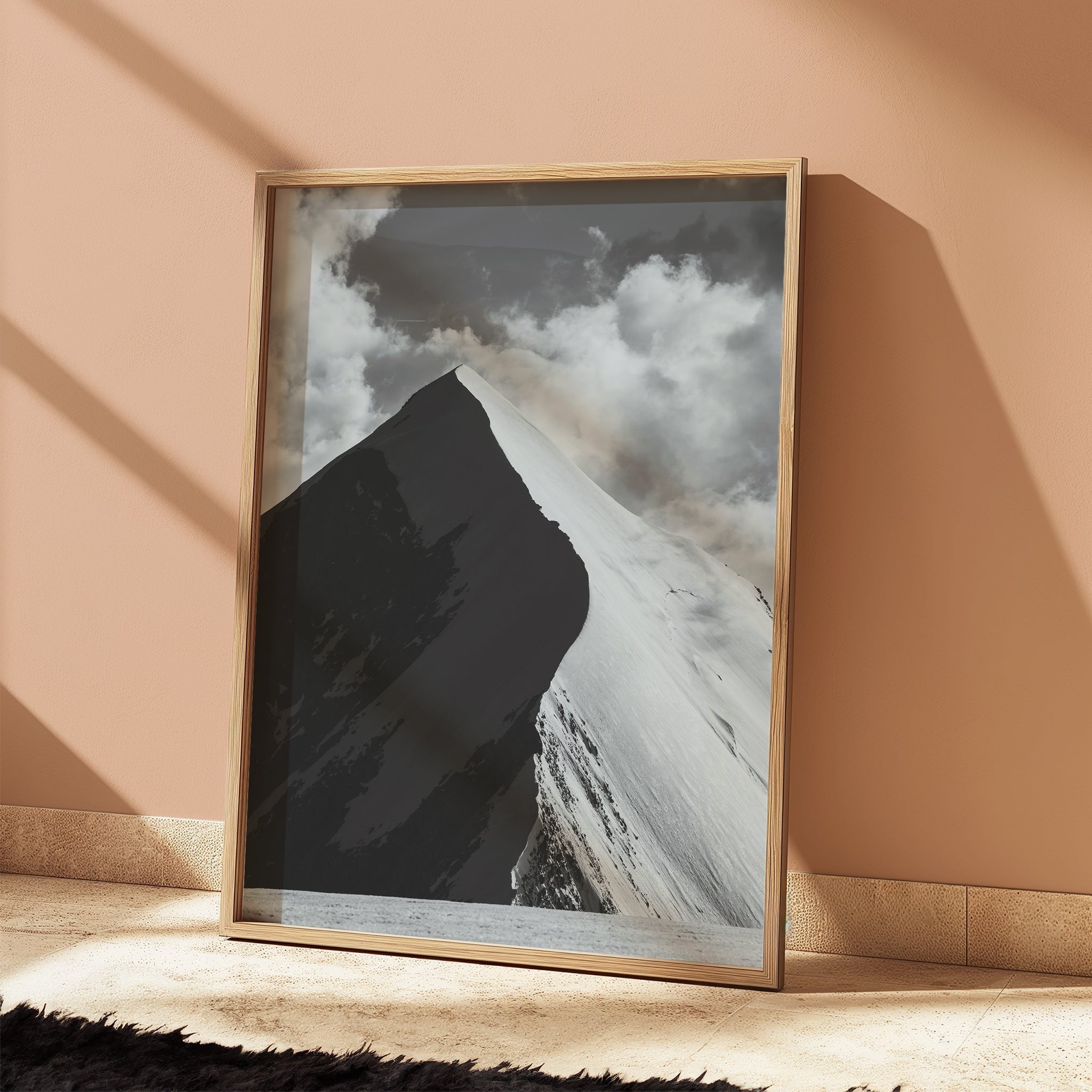 Aiguille de Bionnassay Print – Black and White Alpine Wall Art