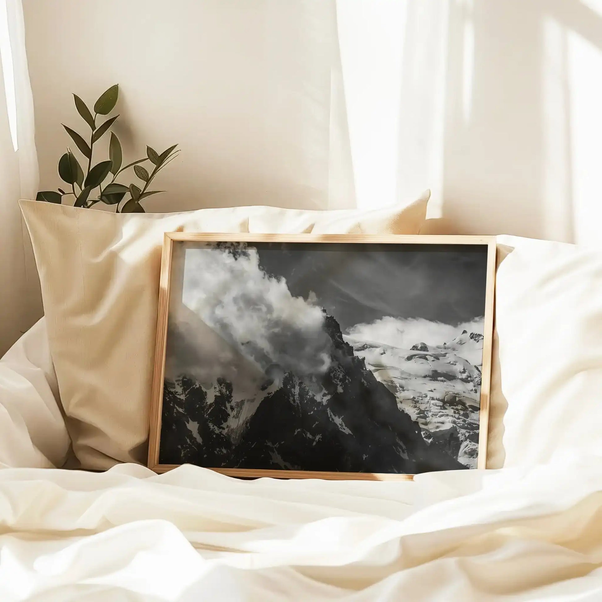 Aiguille du Midi Wall Art Print – Black and White Mountain Photography by Chamonix Prints