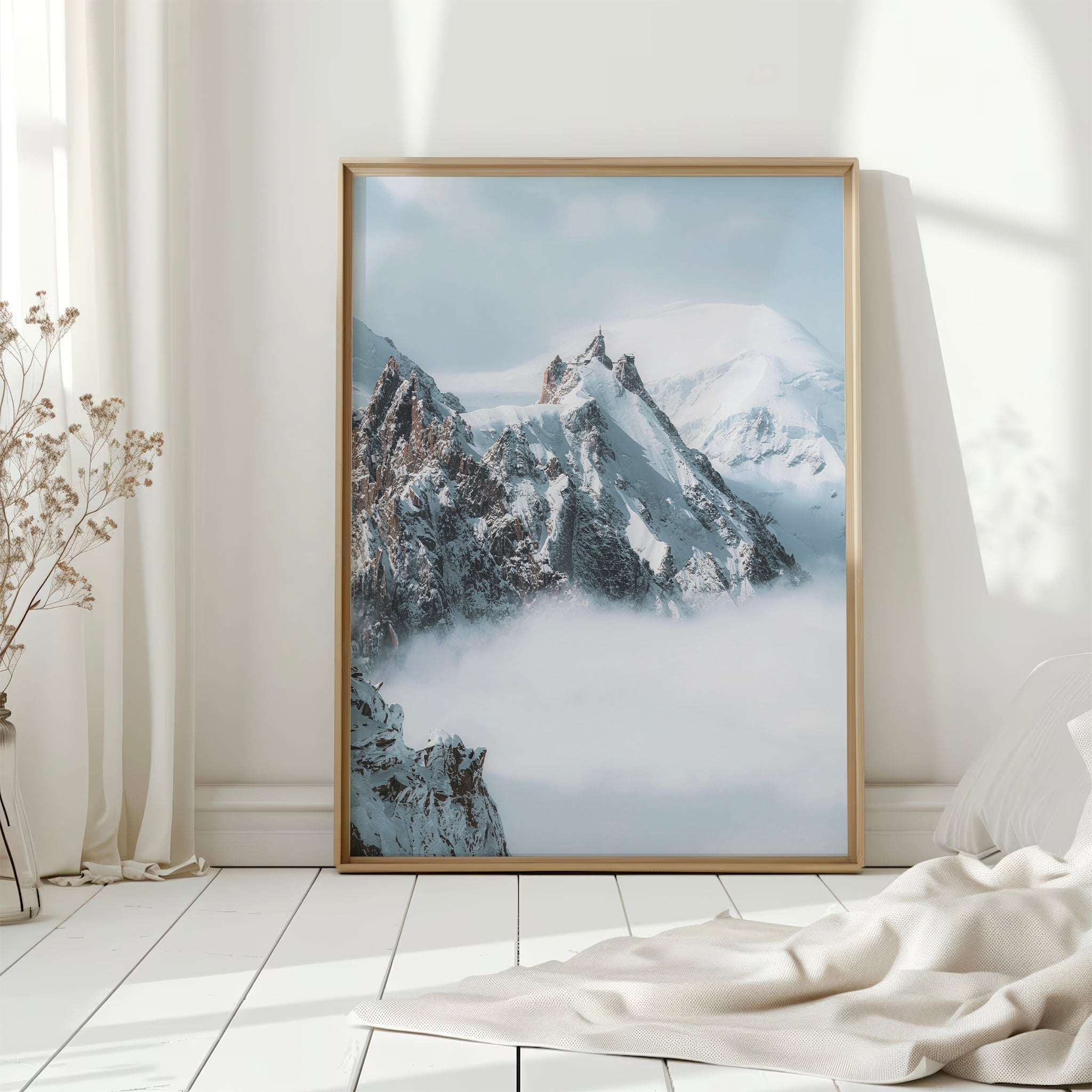 Aiguille du Midi Print - Stunning Winter Mountain Scene in Chamonix