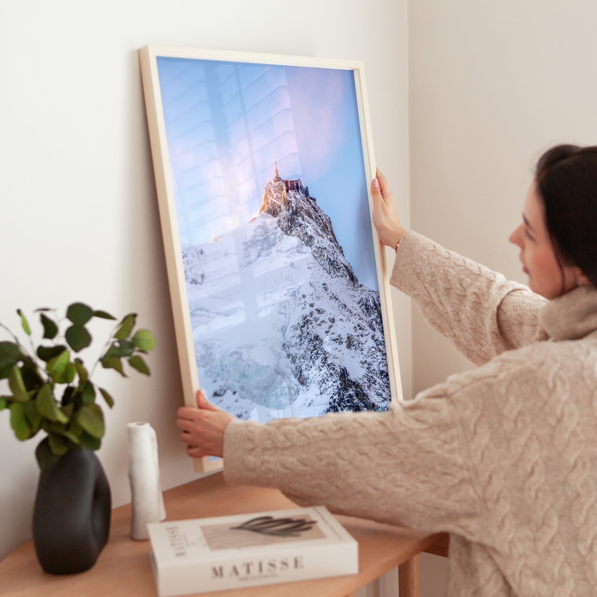 Aiguille du Midi Wall Art – Winter Alpine Mountain Print