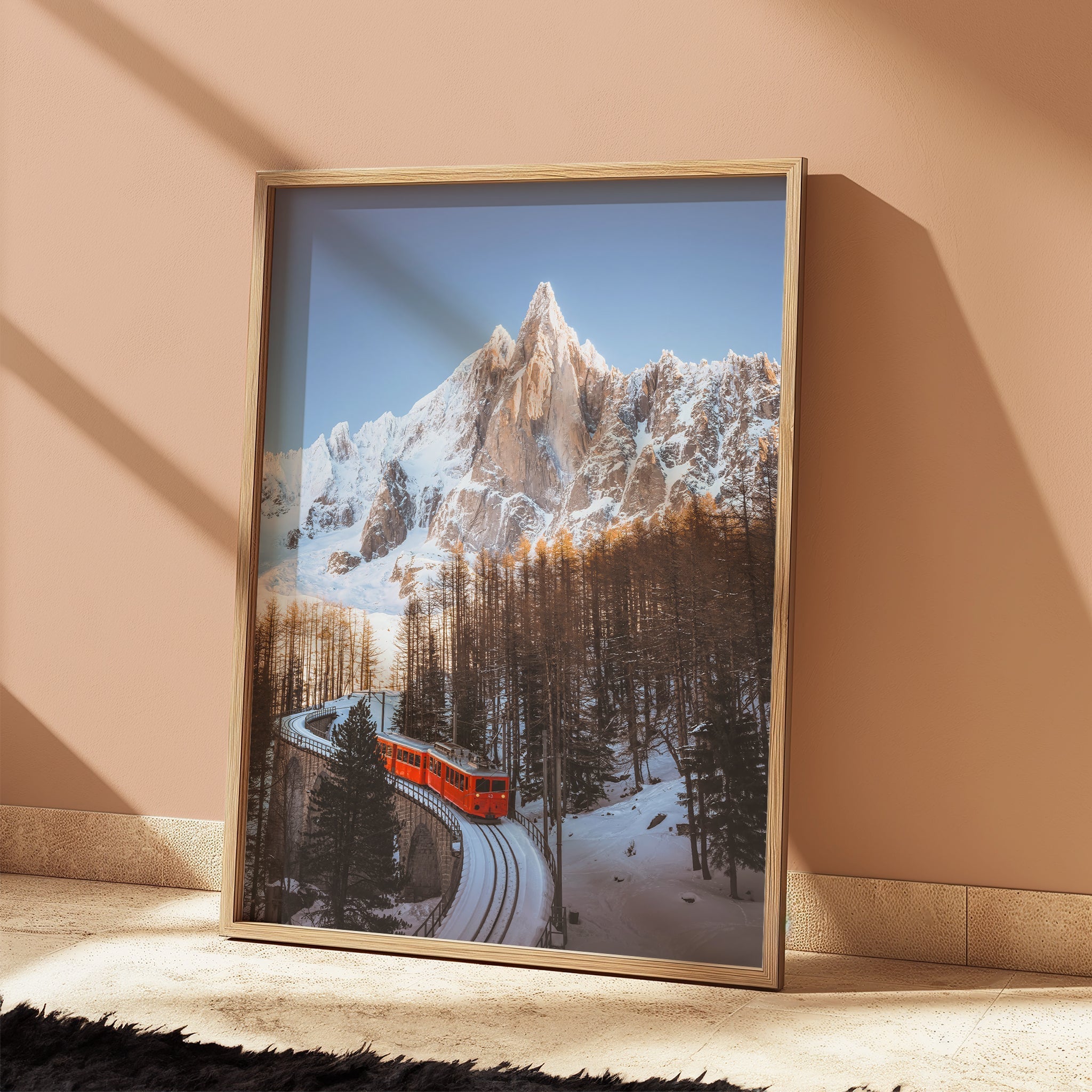 Train du Montenvers Wall Art Print – Winter Mer de Glace Chamonix Décor