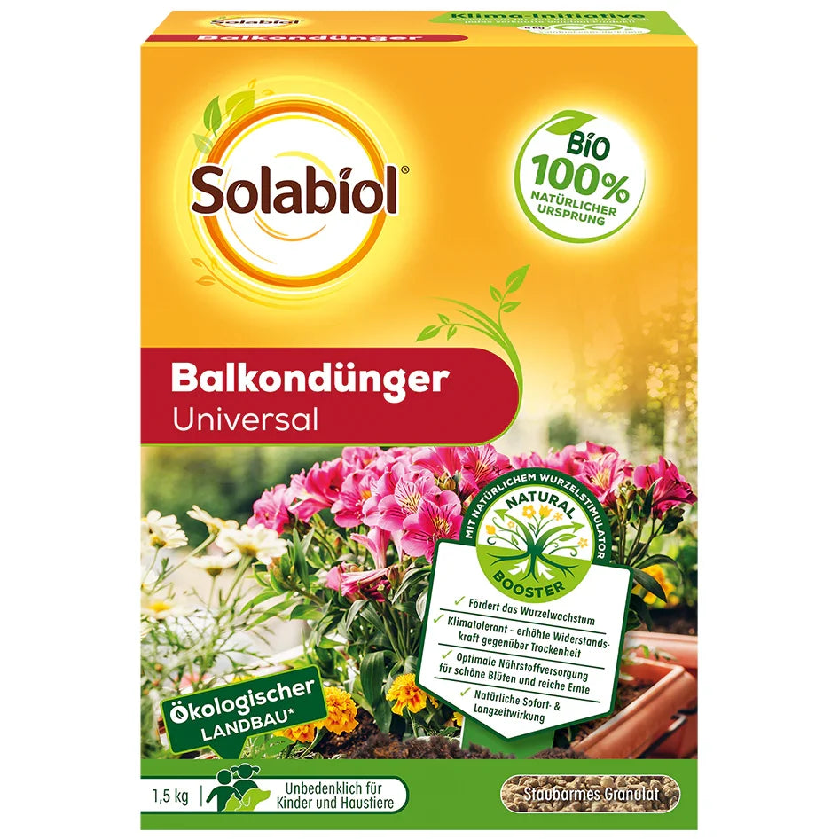 Solabiol Balkondünger Universal schöne Blüten und reiche Ernten 1,5 kg - Japankoi.net