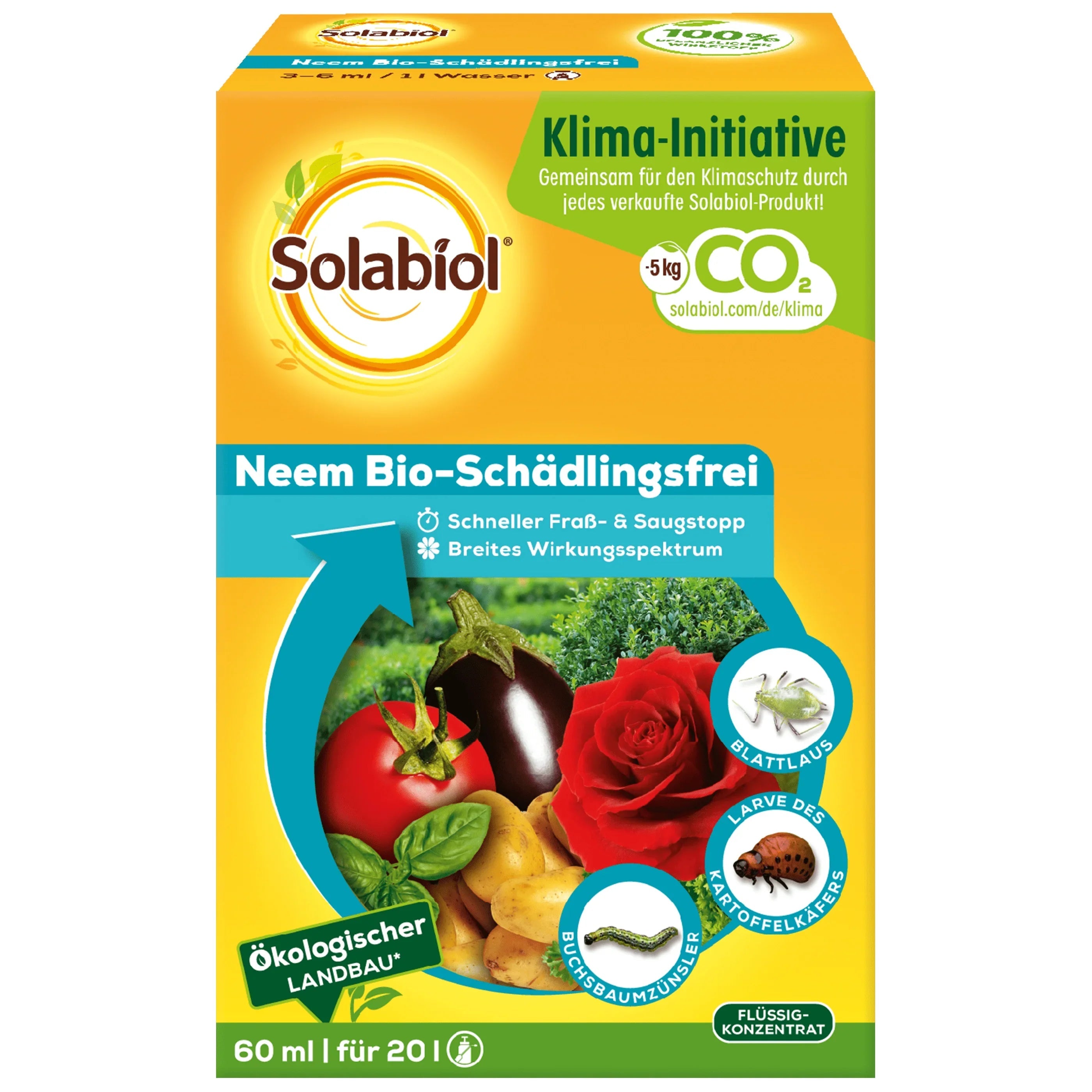 Solabiol Neem Bio-Schädlingsfrei sofortiger Fraßstopp 60 ml - Japankoi.net