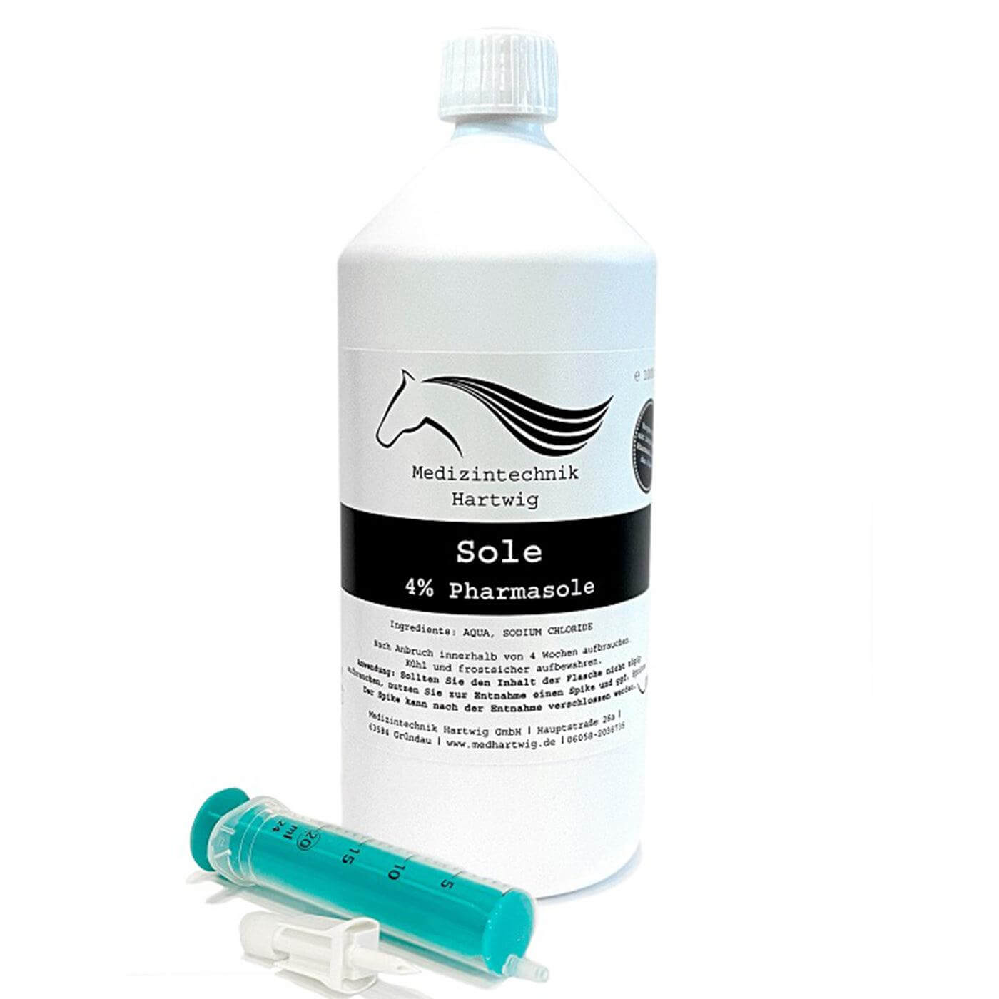 Medizintechnik Hartwig GmbH 4prozent Sole 1 Liter Hygienische Inhalation Atemwegspfleglösung