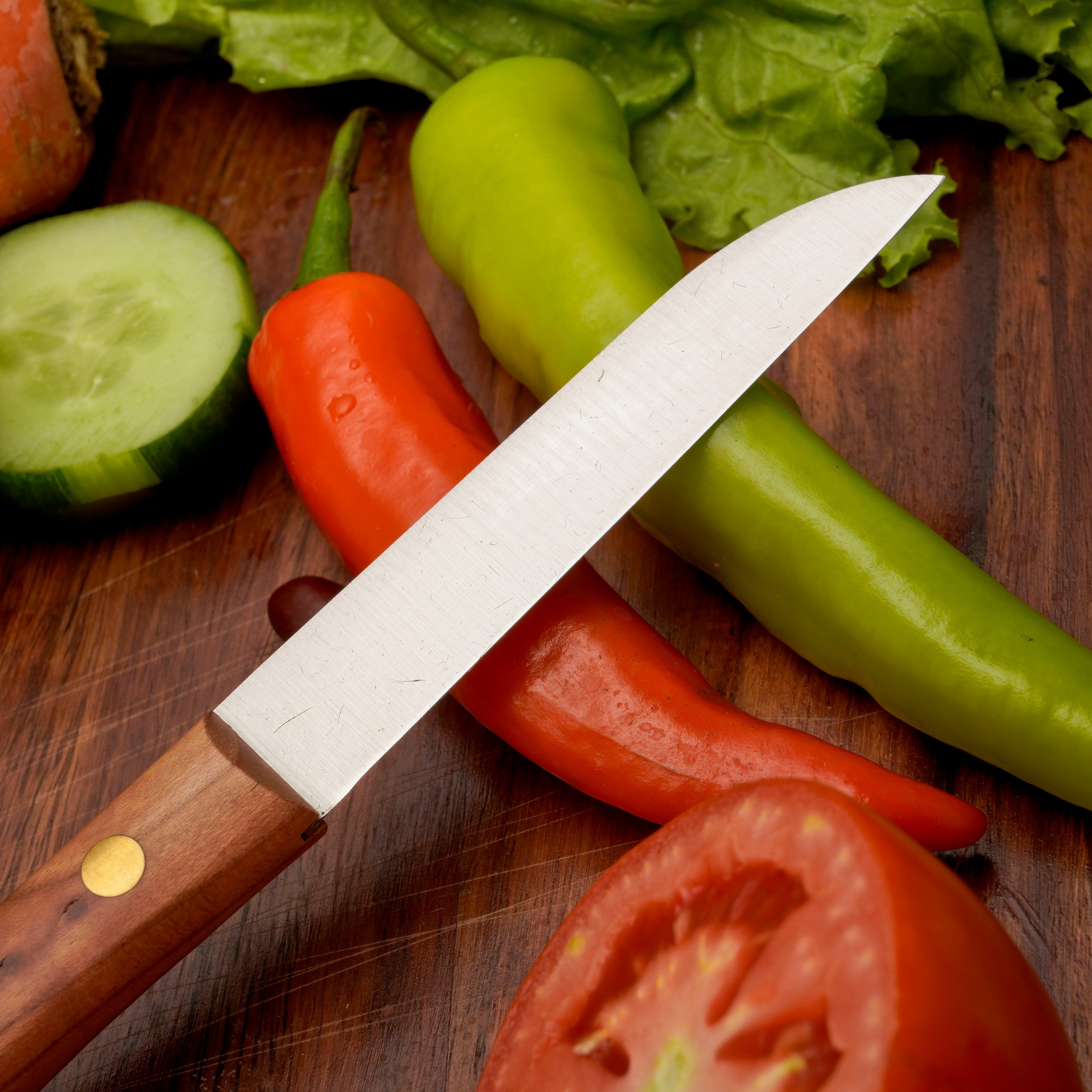 Gemüsemesser Zöppken Style Aus Solingen Mit Dünnschliff Technologie Edler Holzgriff Und Lasergravur Rostfrei Ergonomisch