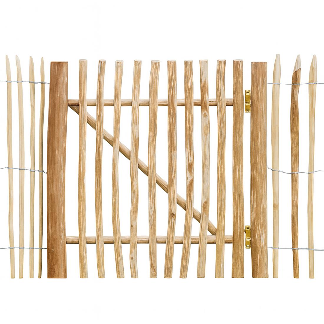 Staketenzaun Tor aus Berg-Haselnuss - 0,90x1 m