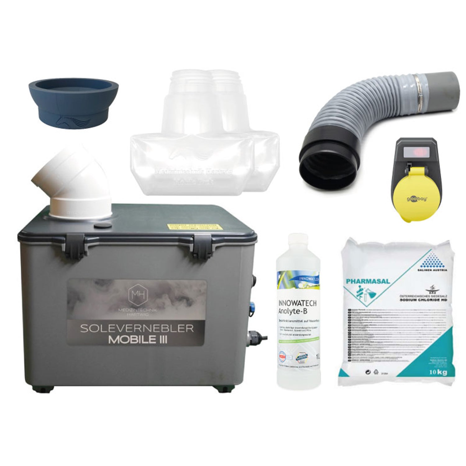 NEU: Sole Großraumvernebler Equosonic Mobile III 50ml/min Starter Paket