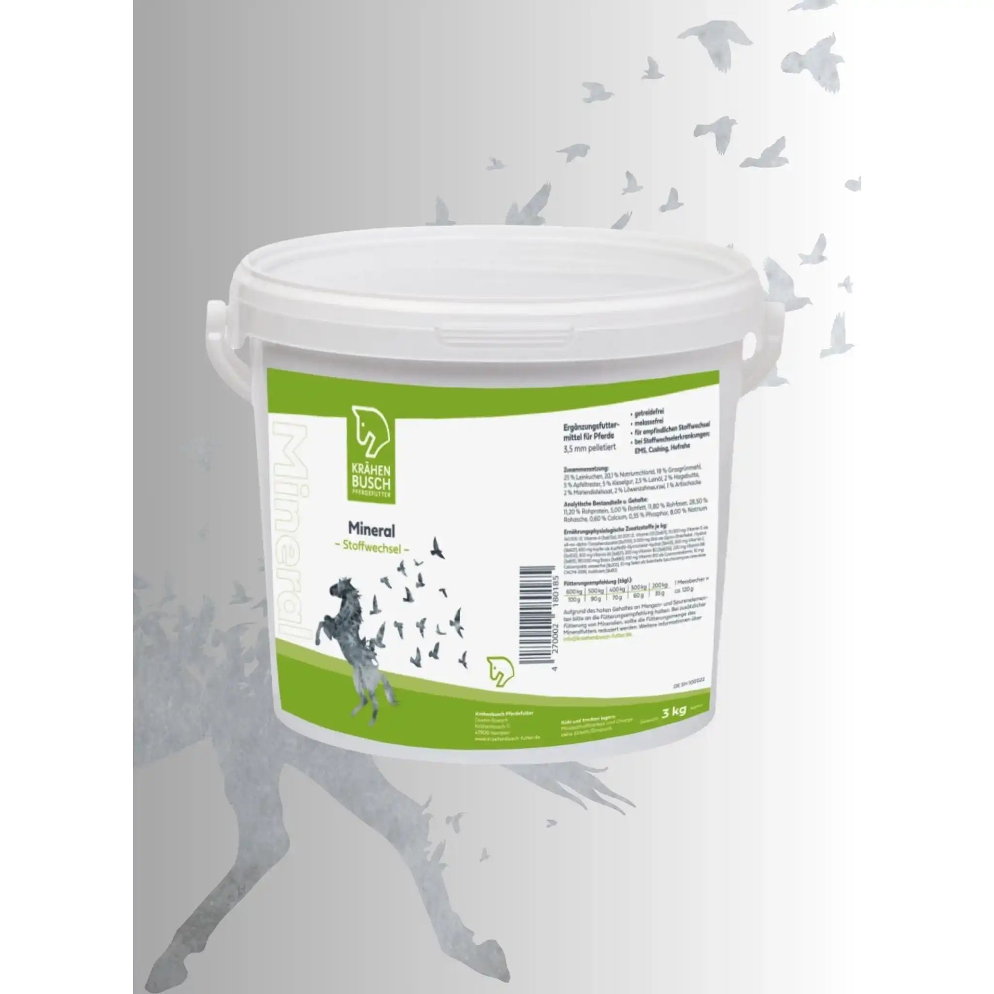 Krähenbusch Mineral Stoffwechsel Für Pferde Mit Beeinträchtigtem Stoffwechsel Cushing Hufrehe Organisches Zink Vitamin E by Krähenbusch®