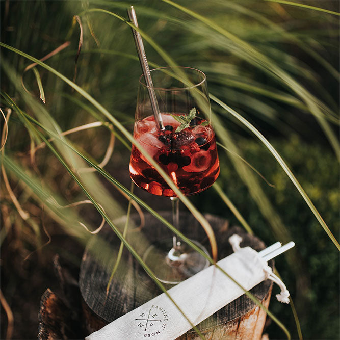 8 Wiederverwendbare Edelstahl Strohhalme mit Reinigungsbürste - Extrabreit 8 mm für Smoothies und Cocktails