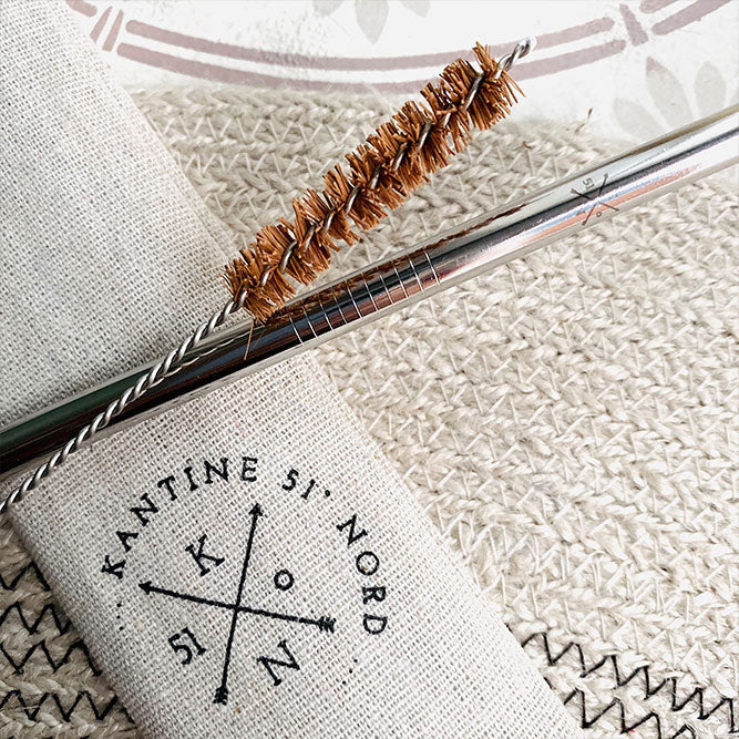 8 Wiederverwendbare Edelstahl Strohhalme mit Reinigungsbürste - Extrabreit 8 mm für Smoothies und Cocktails