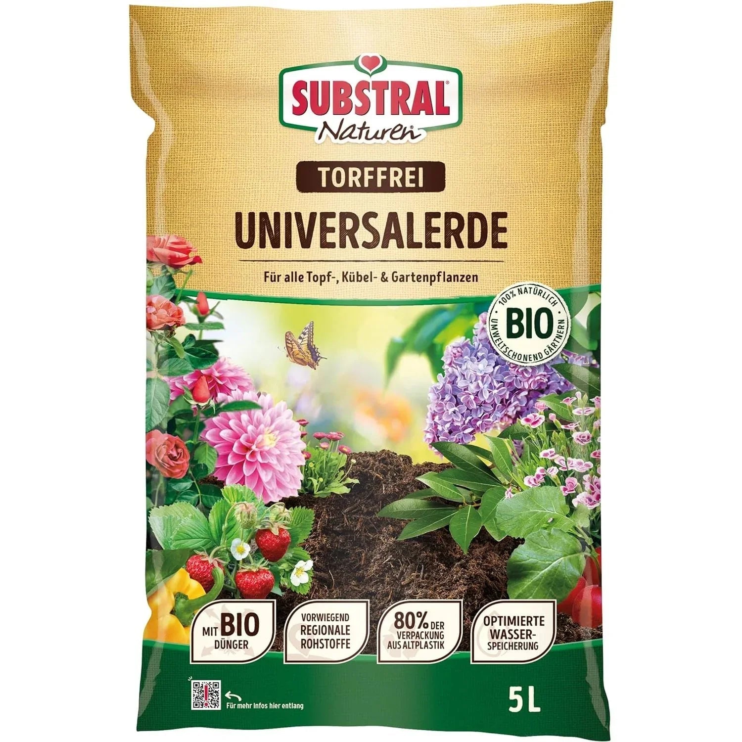 SUBSTRAL® NATUREN® Universalerde Bio & Torffrei 5L - Japankoi.net