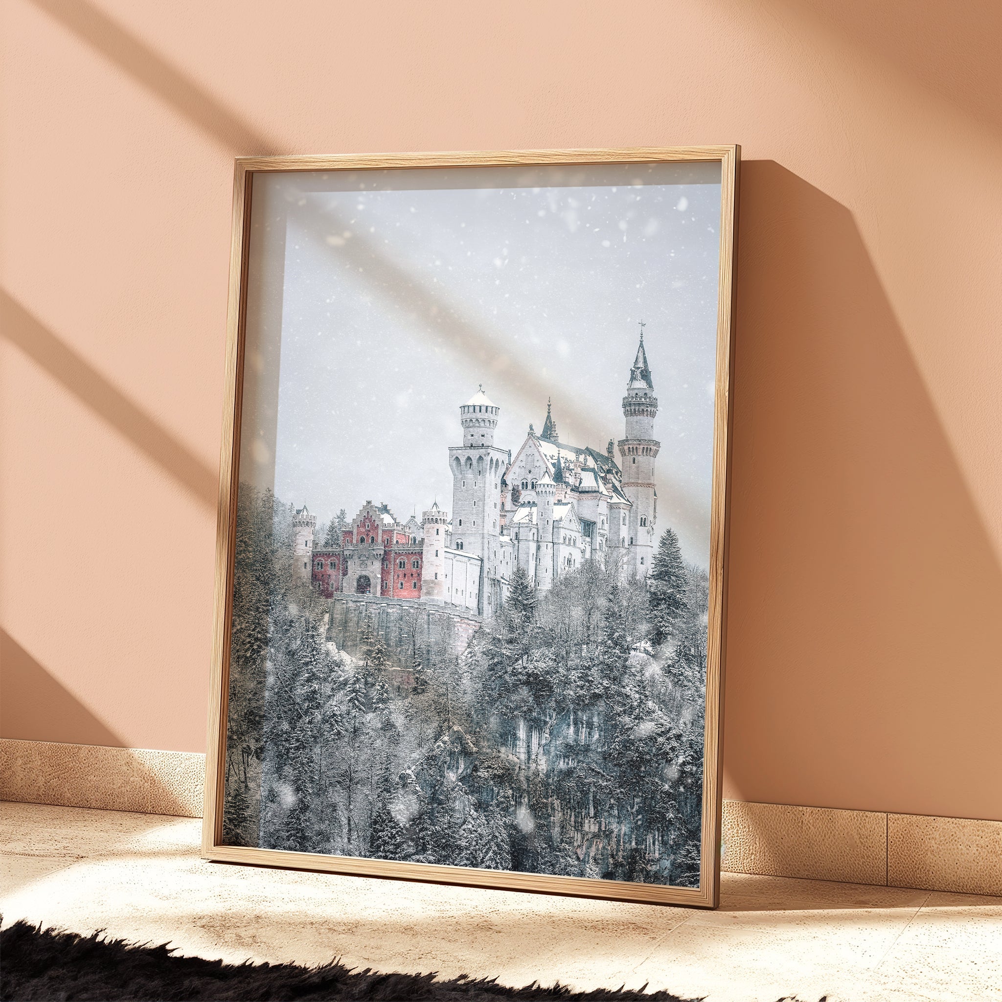 Neuschwanstein Castle in Snow – Bavaria Wall Art Print