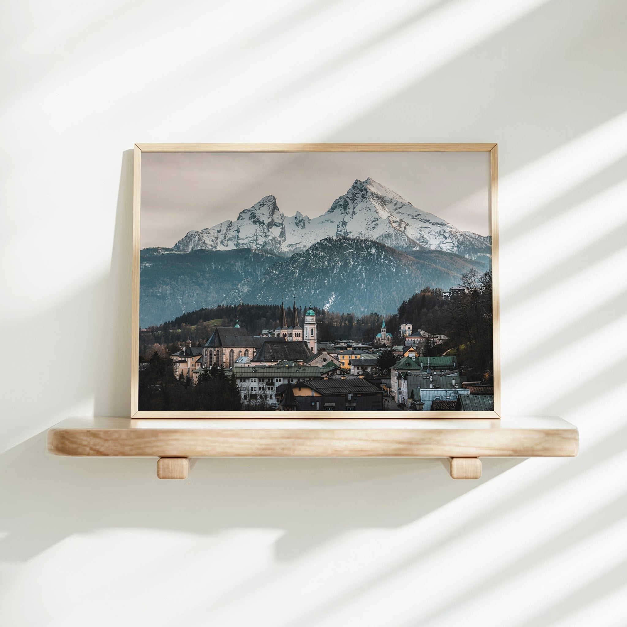 Berchtesgaden Print – Watzmann Mountain and Bavarian Town Wall Art