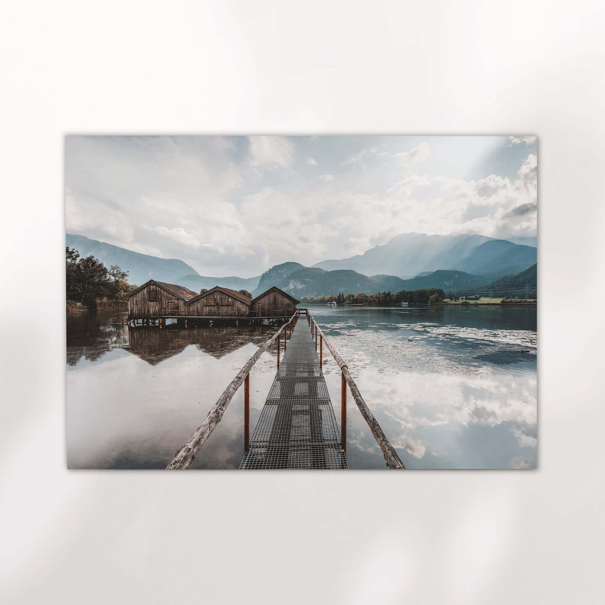 Kochelsee Boathouses Print – Bavarian Lake Landscape Photography