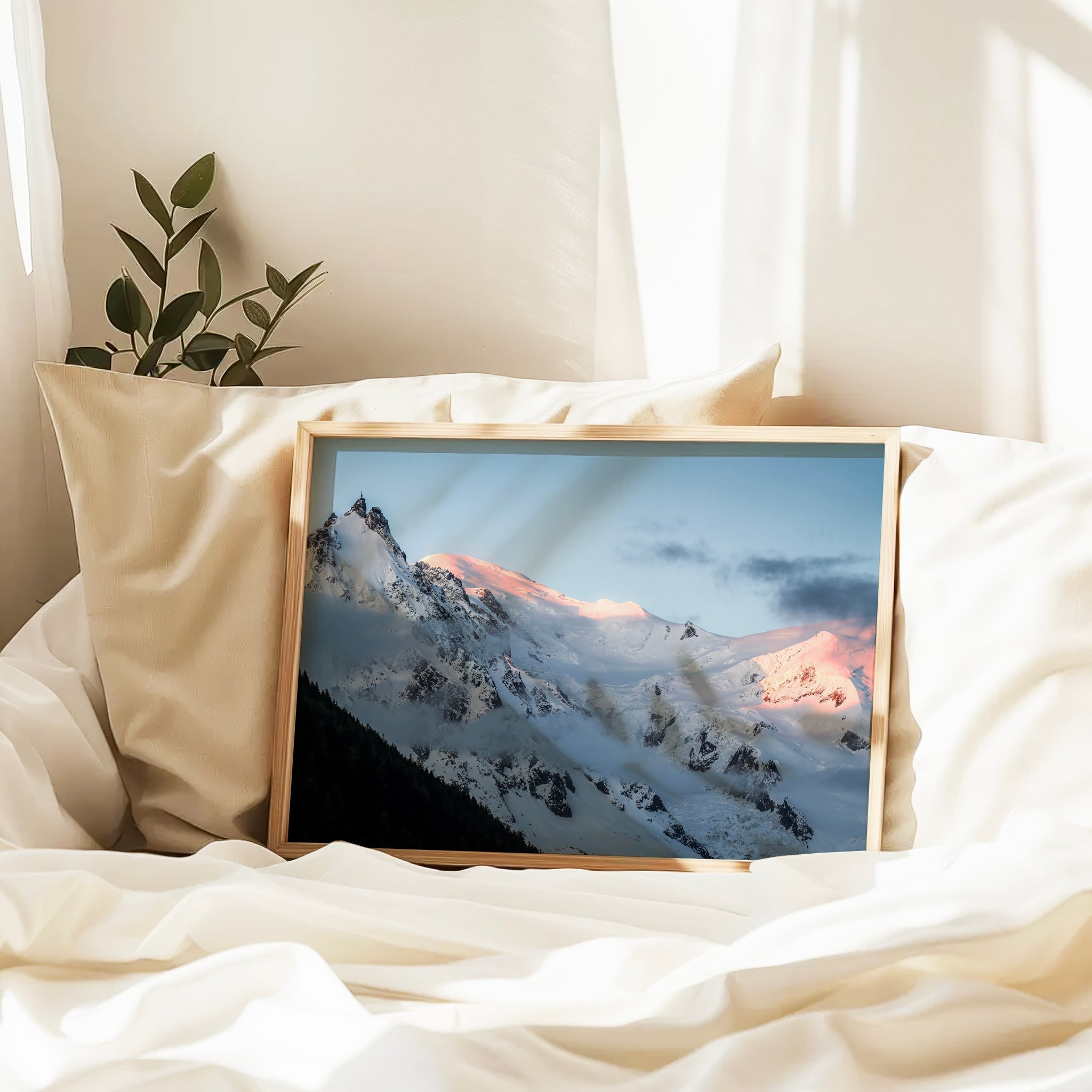 Sunset on the Aiguille du Midi Wall Art - Chamonix Mountain Print