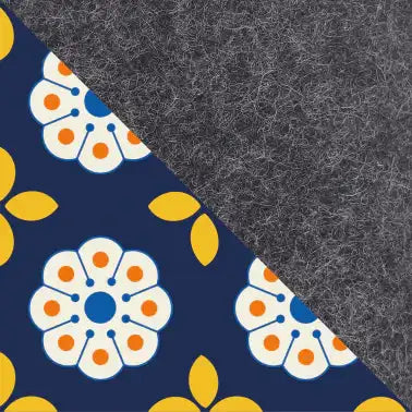 Umhängetasche für Google Pixel 4a | aus Filz und Bio-Baumwolle | anthrazit - bloom | Modell KEDJA