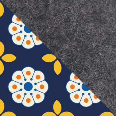 Hülle für PocketBook InkPad Color | aus Filz und Bio-Baumwolle | anthrazit - bloom | Modell "LET"