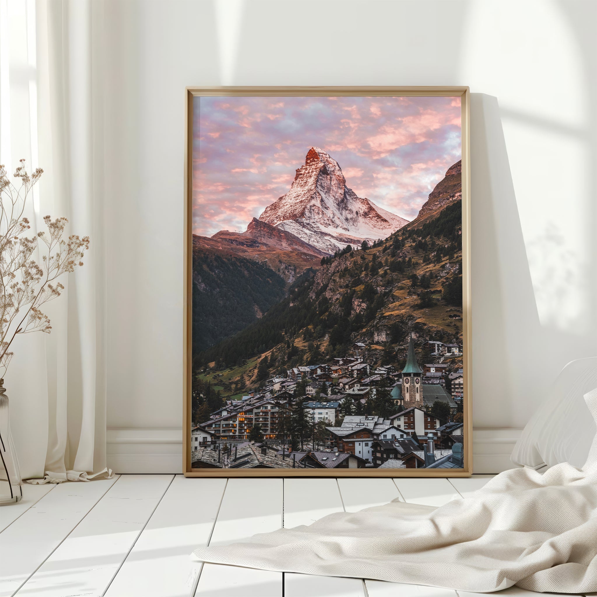 Zermatt under the Matterhorn's morning glow, Switzerland