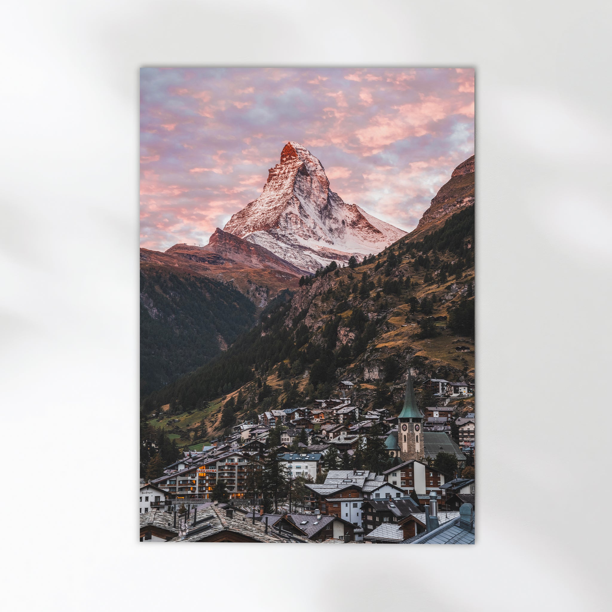 Zermatt under the Matterhorn's morning glow, Switzerland