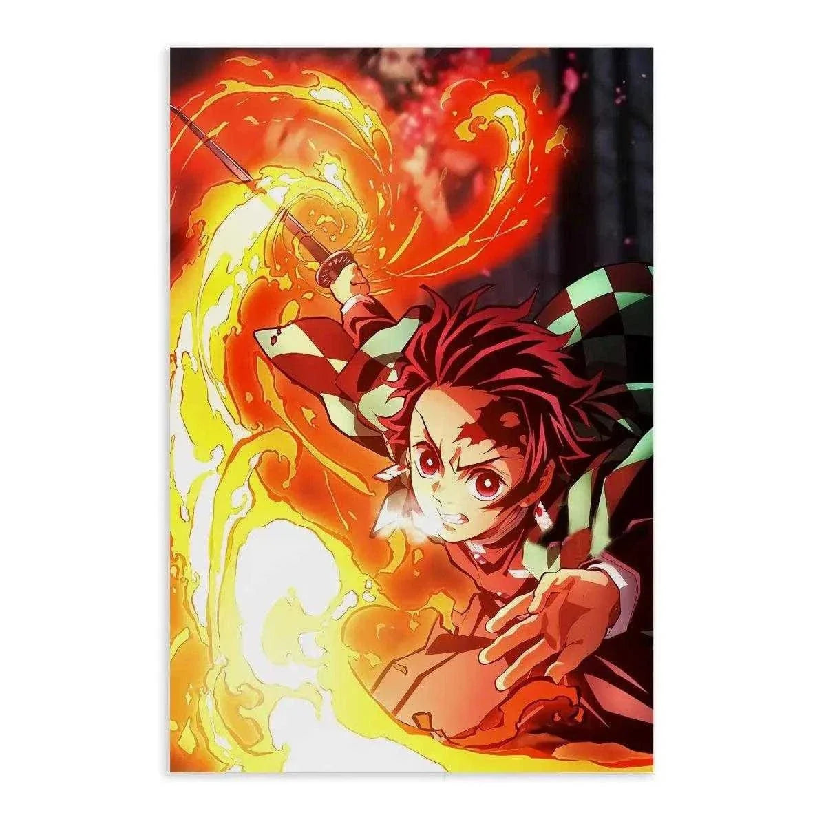 Tanjiro Fire Breathing - Demon Slayer - Anime Leinwandbild by SimpleCanvas
