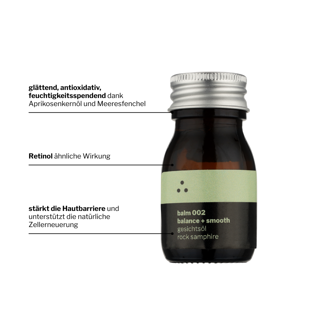 Balm 002 Gesichtsöl Für Reife Haut Oder Trockene Haut Mit Meeresfenchel Spannkraft Regenerierende Pflege Ausstrahlung