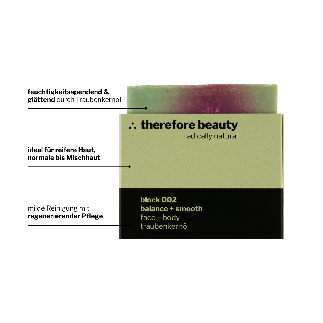 Bio Seife Block 002 Mit Traubenkernöl Für Gesicht Und Körper Sanft Rückfettend Für Reife Haut Und Mischhaut