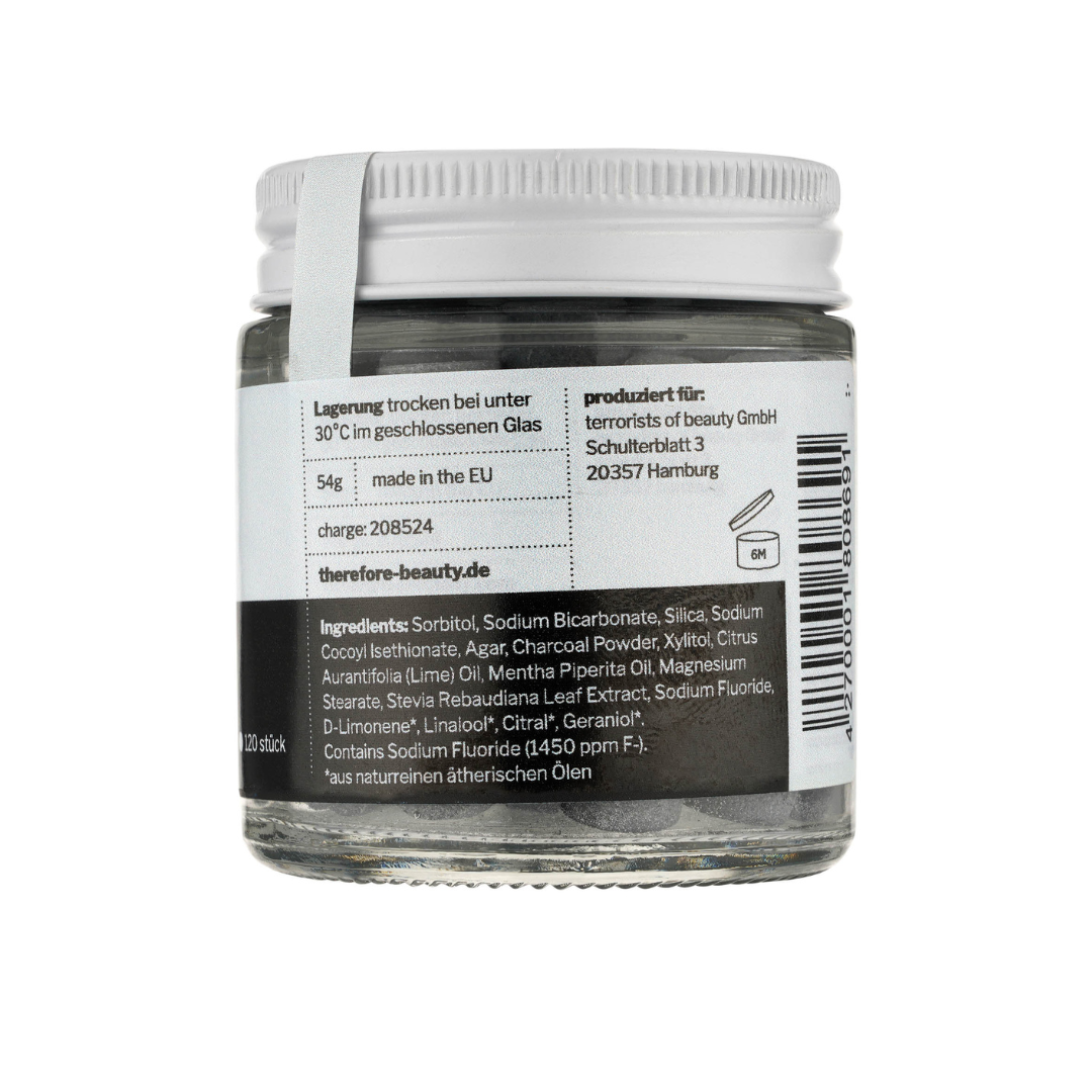 Tooth Tabs 001 Zahnputztabletten Mit Aktivkohle Für Sanfte Aufhellung Der Zähne Im Plastikfreien Nachfüllbeutel