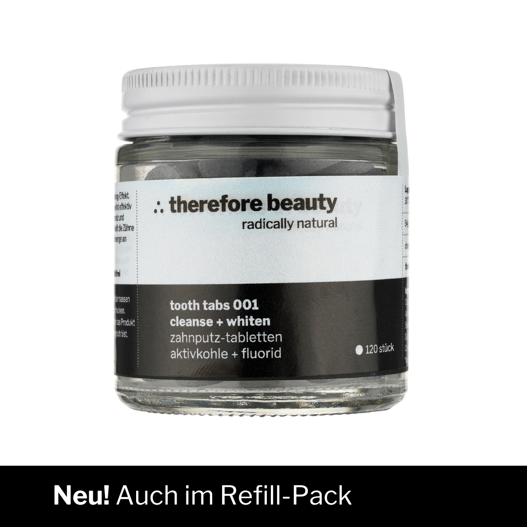 Tooth Tabs 001 Zahnputztabletten Mit Aktivkohle Für Sanfte Aufhellung Der Zähne Im Plastikfreien Nachfüllbeutel