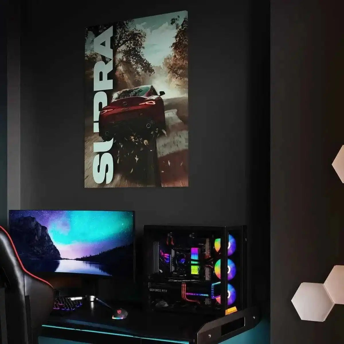 Toyota Supra - Auto Leinwandbild by SimpleCanvas