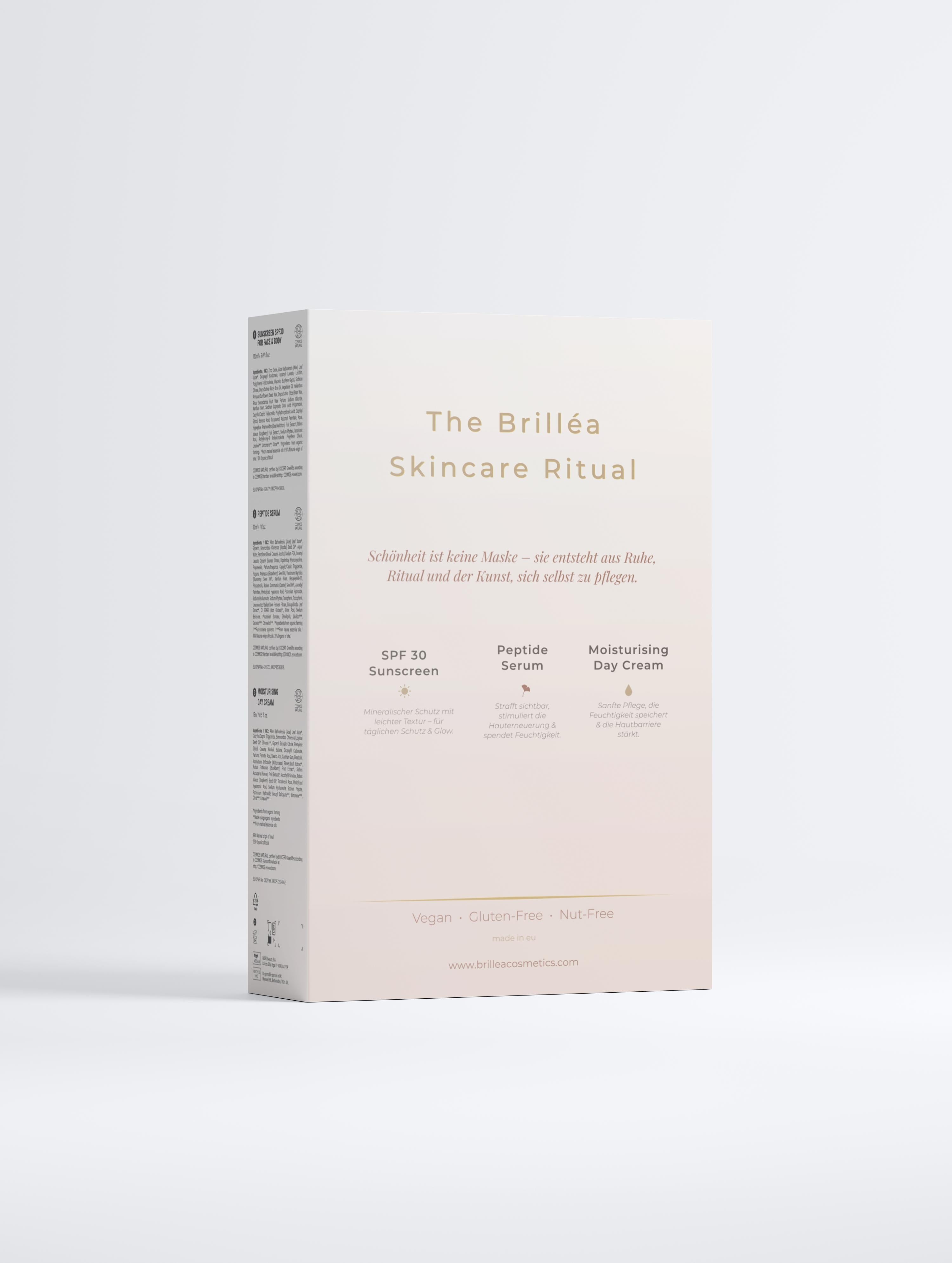 Brilléa Bestseller Kollektion Box Hautpflege Set SPF30 Feuchtigkeitspflege Serum