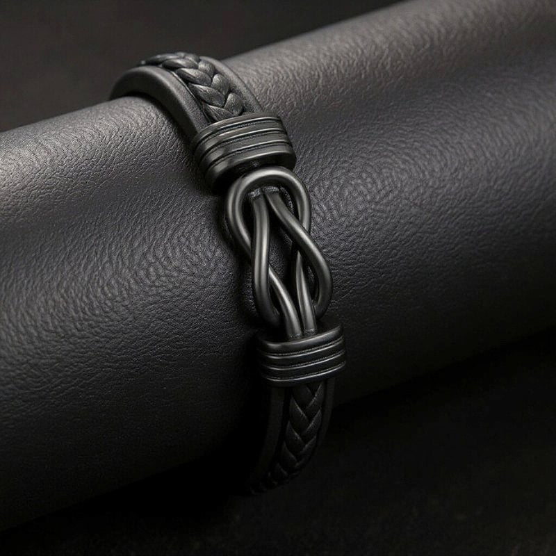 Eternal Unisex Armband Aus Echtleder Und Edelstahl Verstellbar Bis 23 Cm Mit Gravur Und Verlängerungsglied