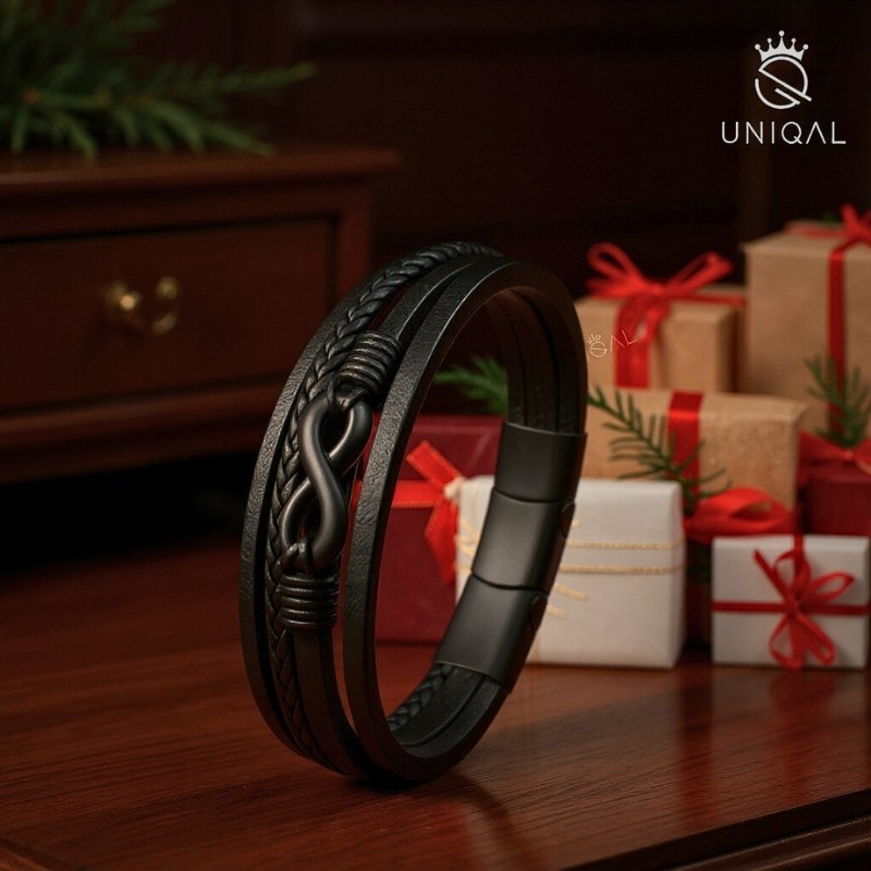 Black Nice Unisex Lederarmband Aus Echtem Rindsleder Mit Edelstahl Besatz Gravur Möglich Größen 19 21 23 Cm