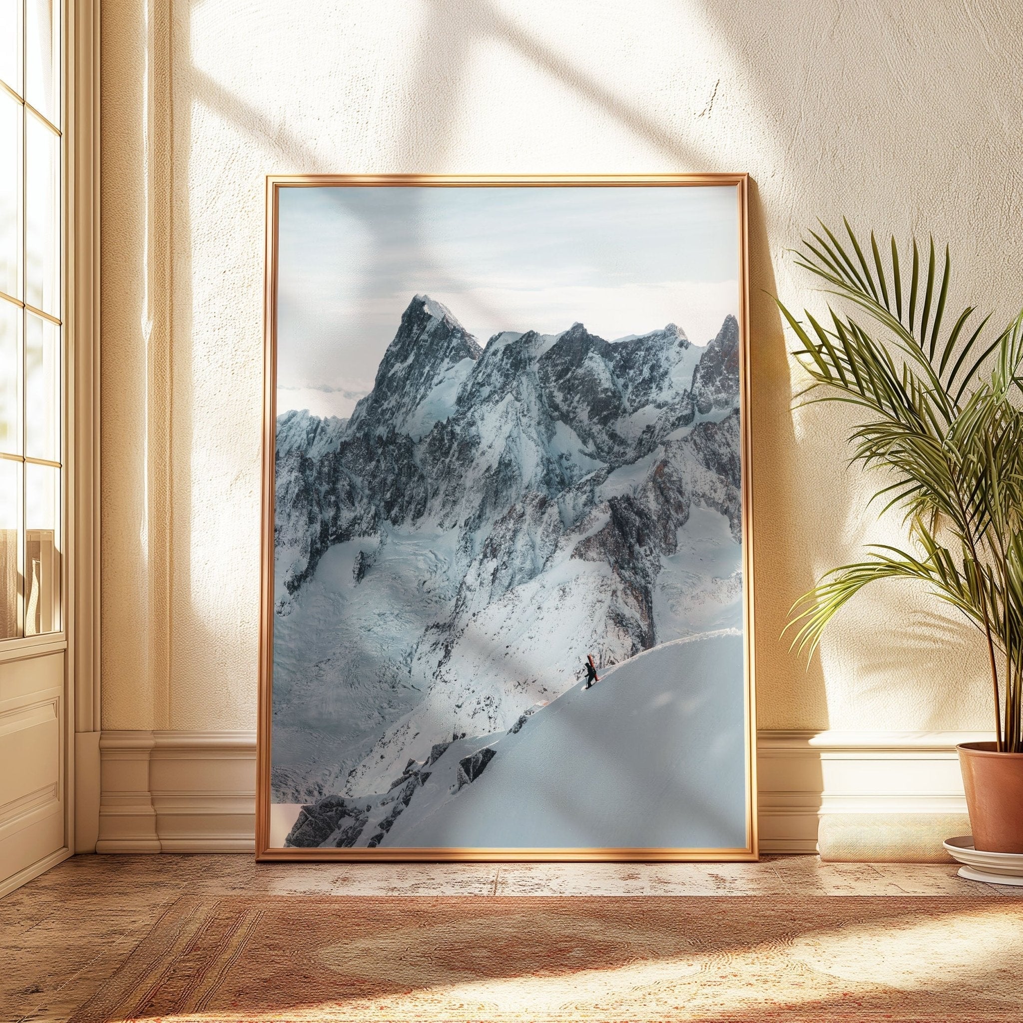 Vallée Blanche Skiing Prints Set of 3 - French Alps Mountain Wall Art
