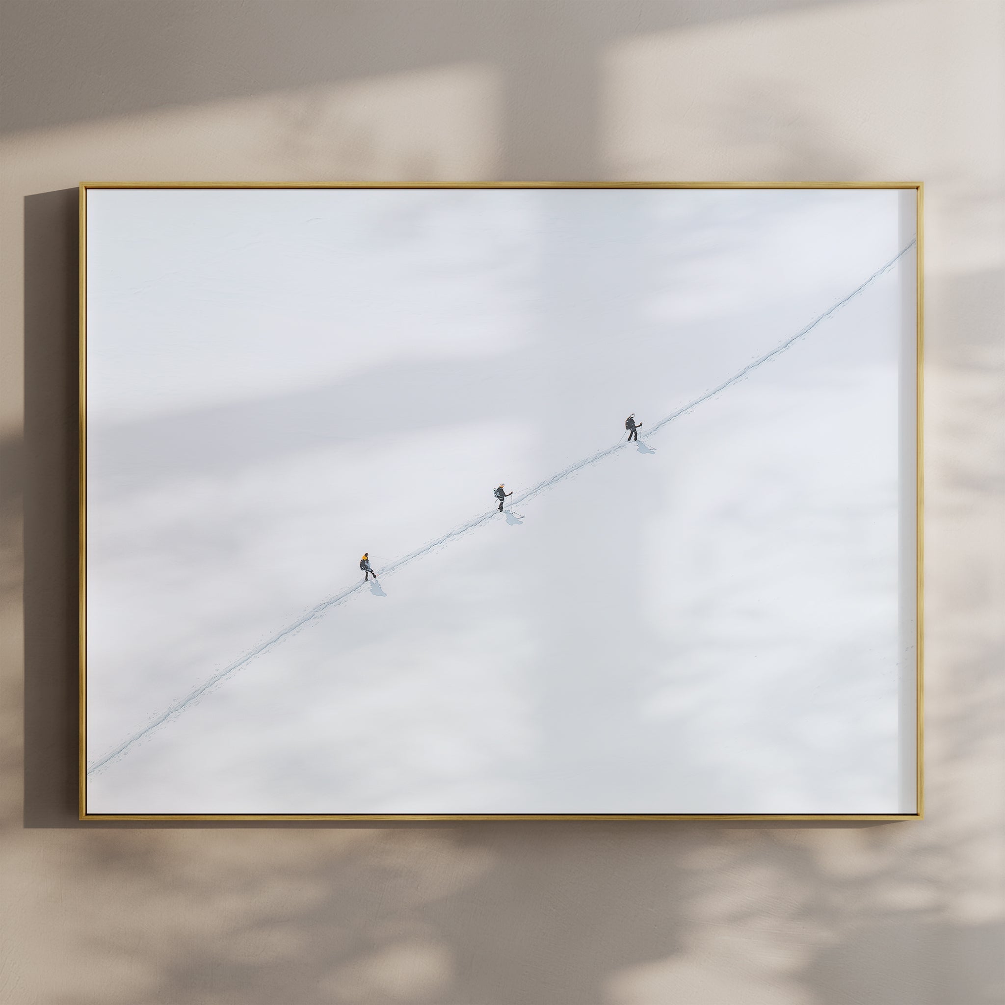 Three Mountaineers Traversing Vallee Blanche | Chamonix Wall Art