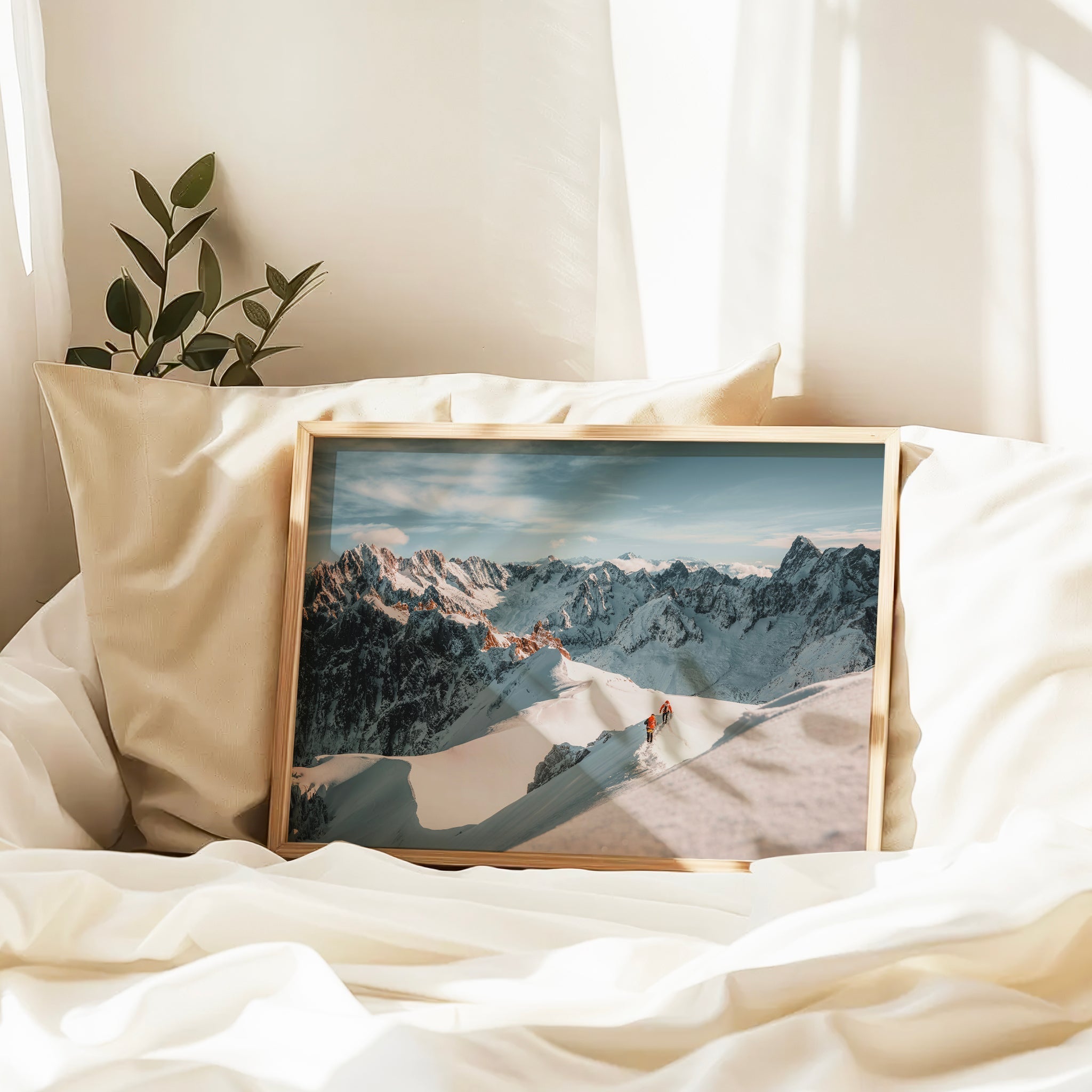 Aiguille du Midi Mountaineering Wall Art - Alpine Adventure Print