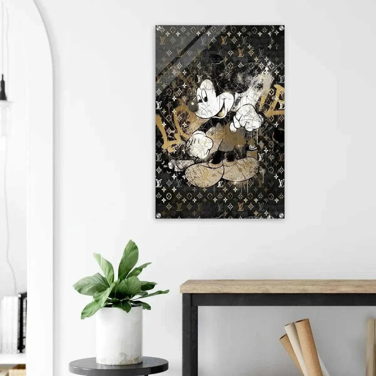 Vintage Mickey - Leinwandbild Luxuriös by SimpleCanvas