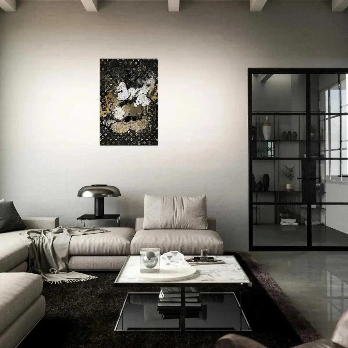 Vintage Mickey - Leinwandbild Luxuriös by SimpleCanvas