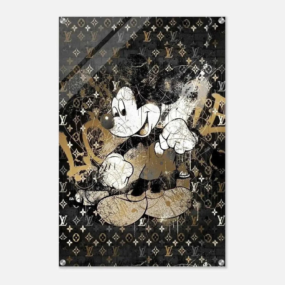 Vintage Mickey - Leinwandbild Luxuriös by SimpleCanvas
