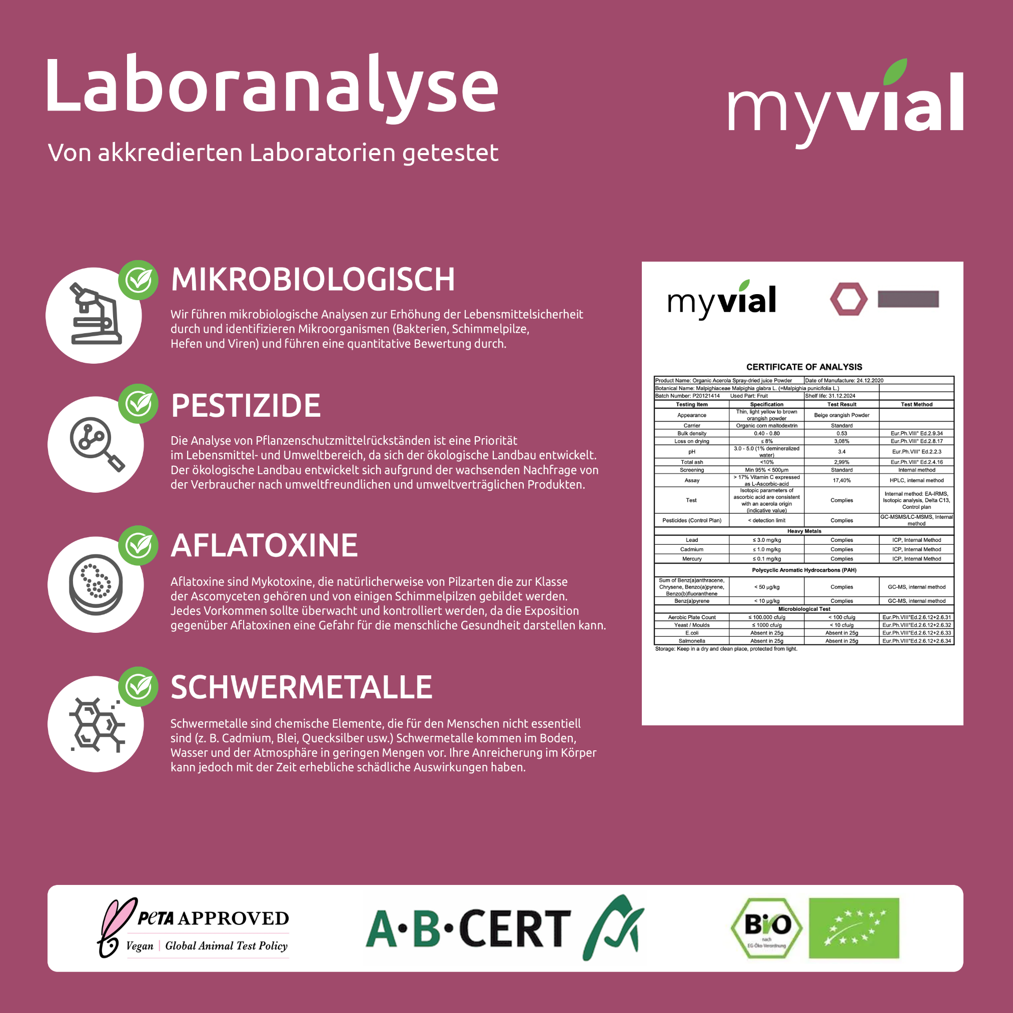 Bio Vitamin C Kapseln aus Acerola