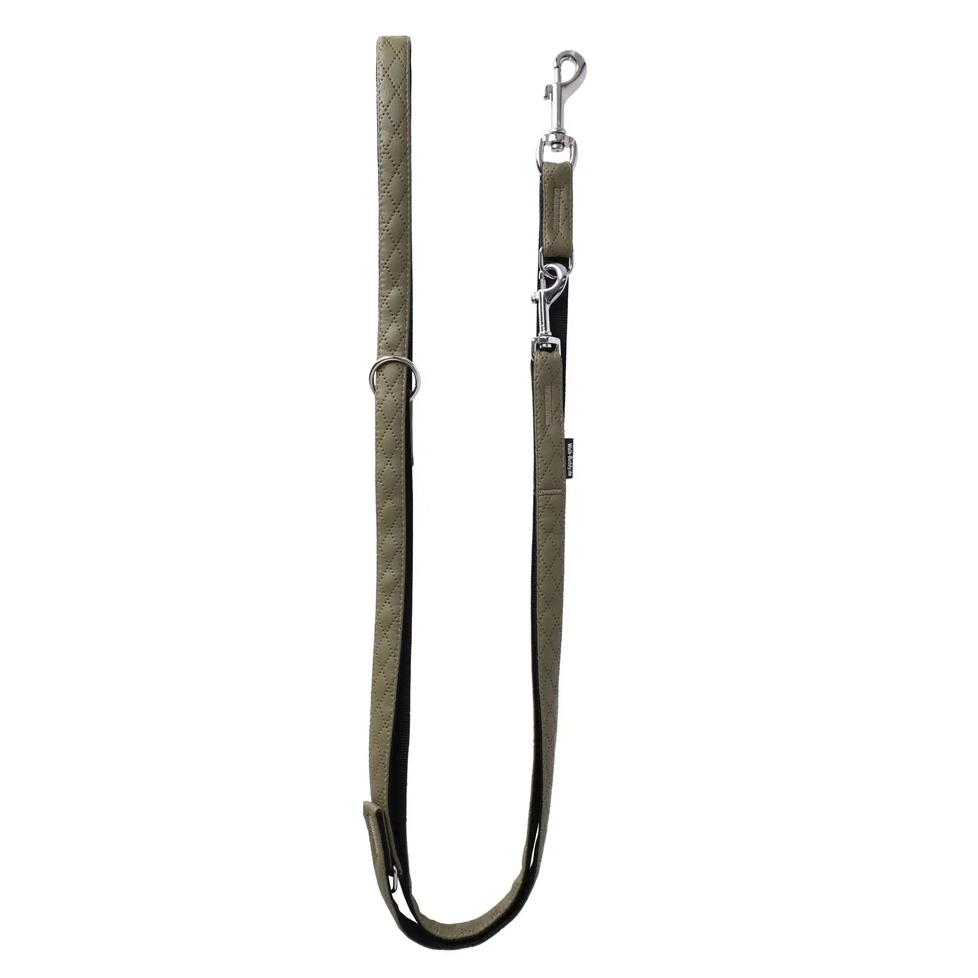 Leine Khakigrün Aus Nylon Längenverstellbar Im Rautendesign by Benny Burton