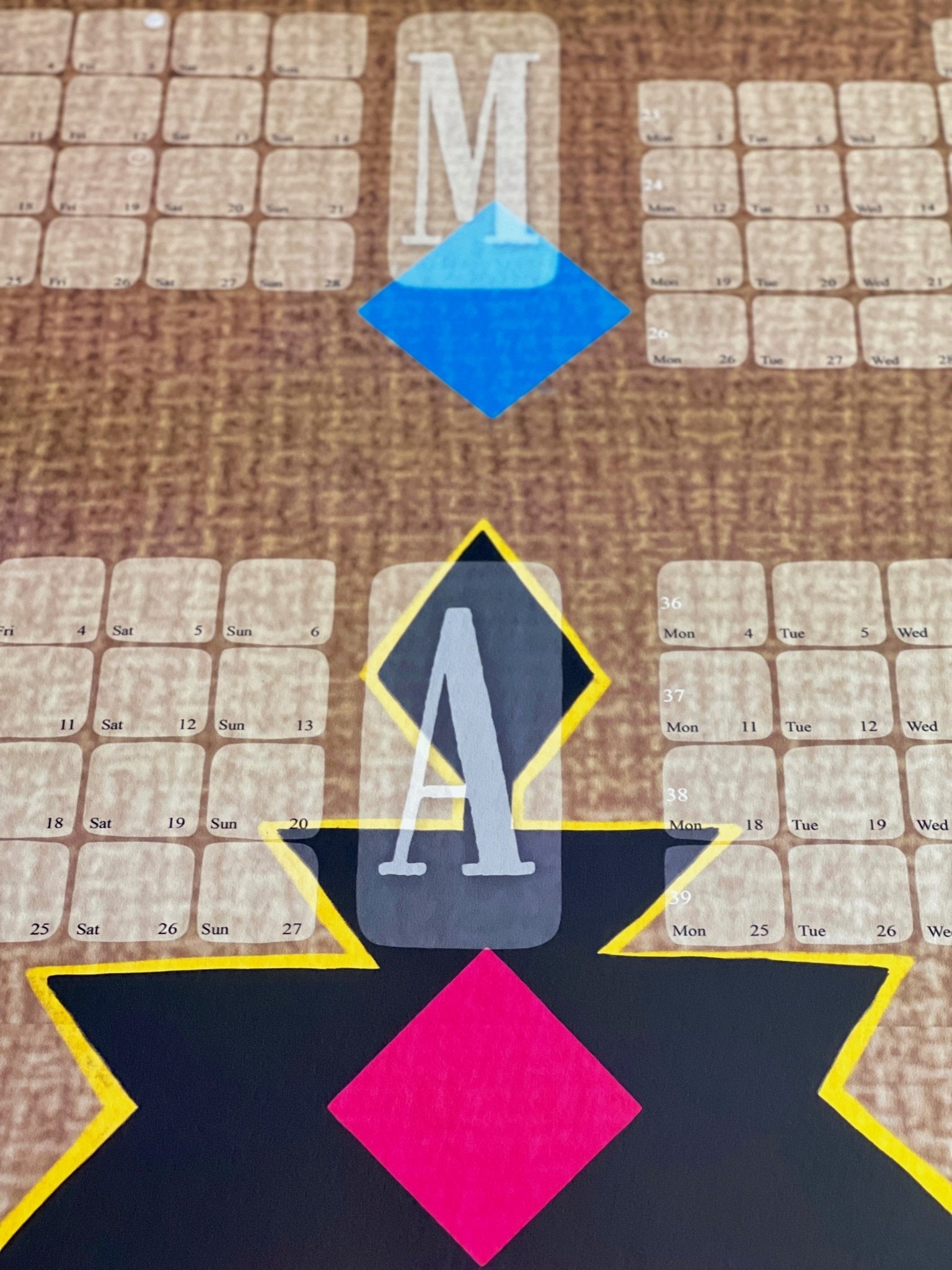 Wandkalender // Kilim Big Mountain braun pink