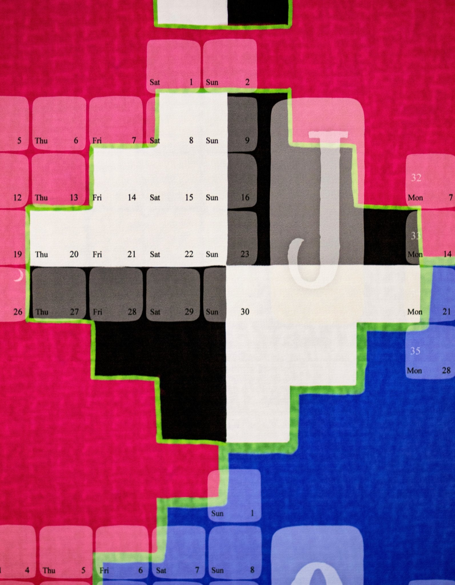 Wandkalender // Mexiko blau pink