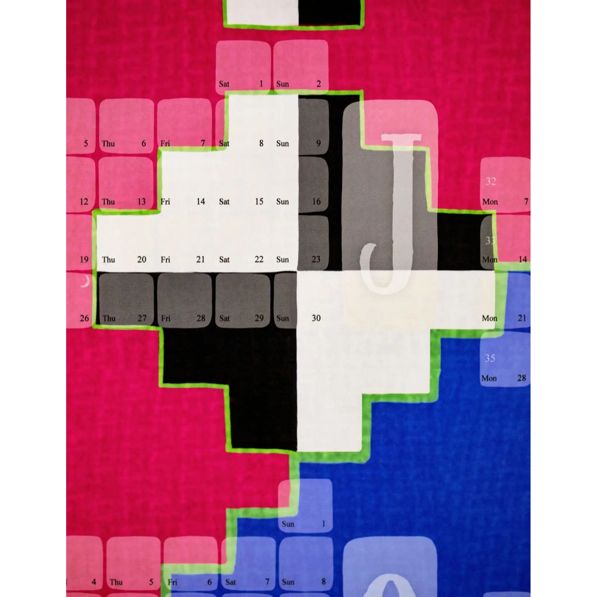 Wandkalender // Mexiko blau pink