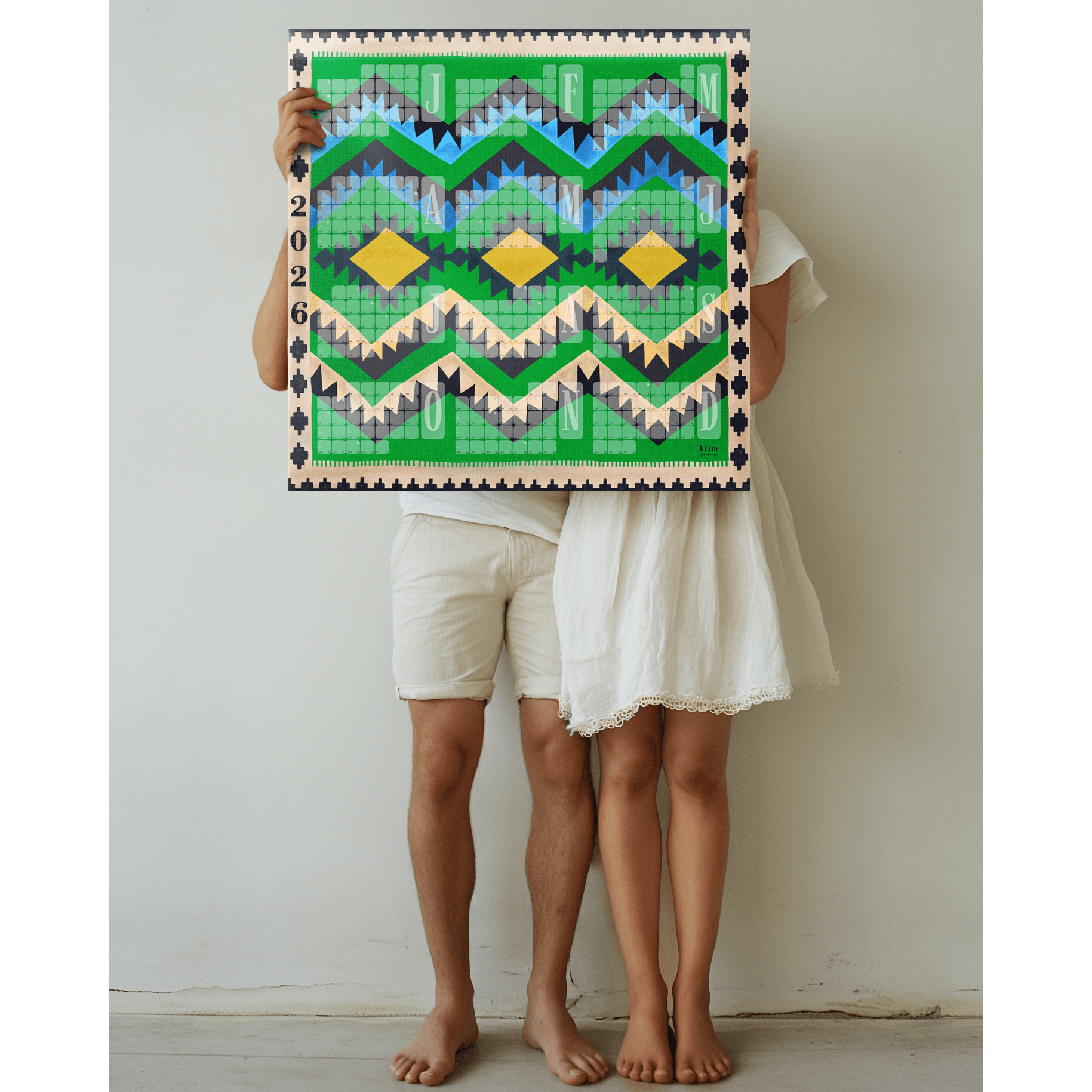 Wandkalender // Kilim Classic grün