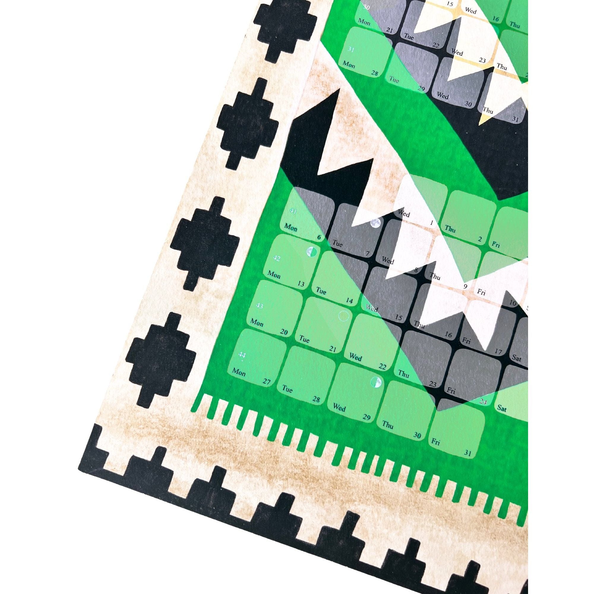 Wandkalender // Kilim Classic grün