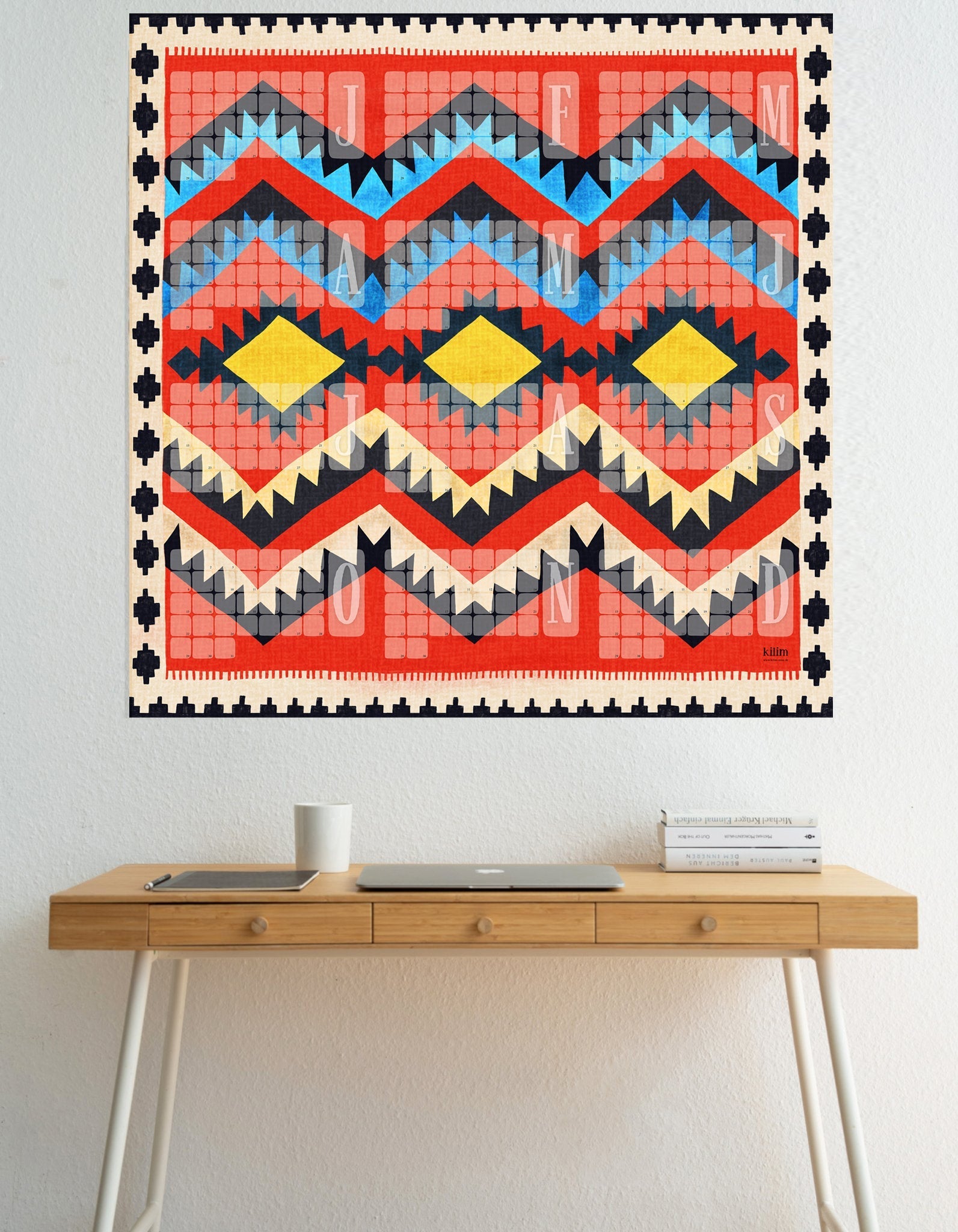 Wandkalender  // Kilim Classic rot