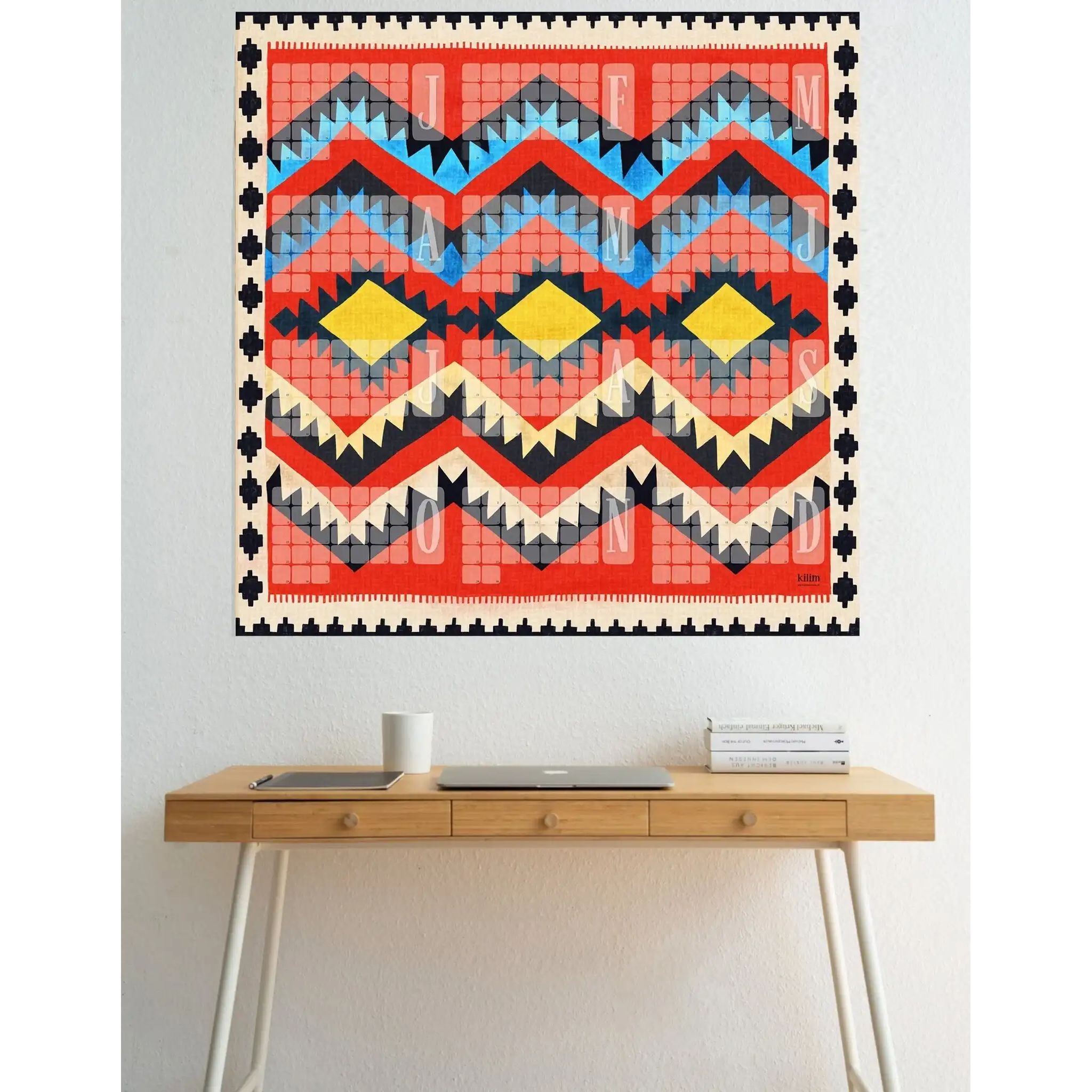 Wandkalender  // Kilim Classic rot