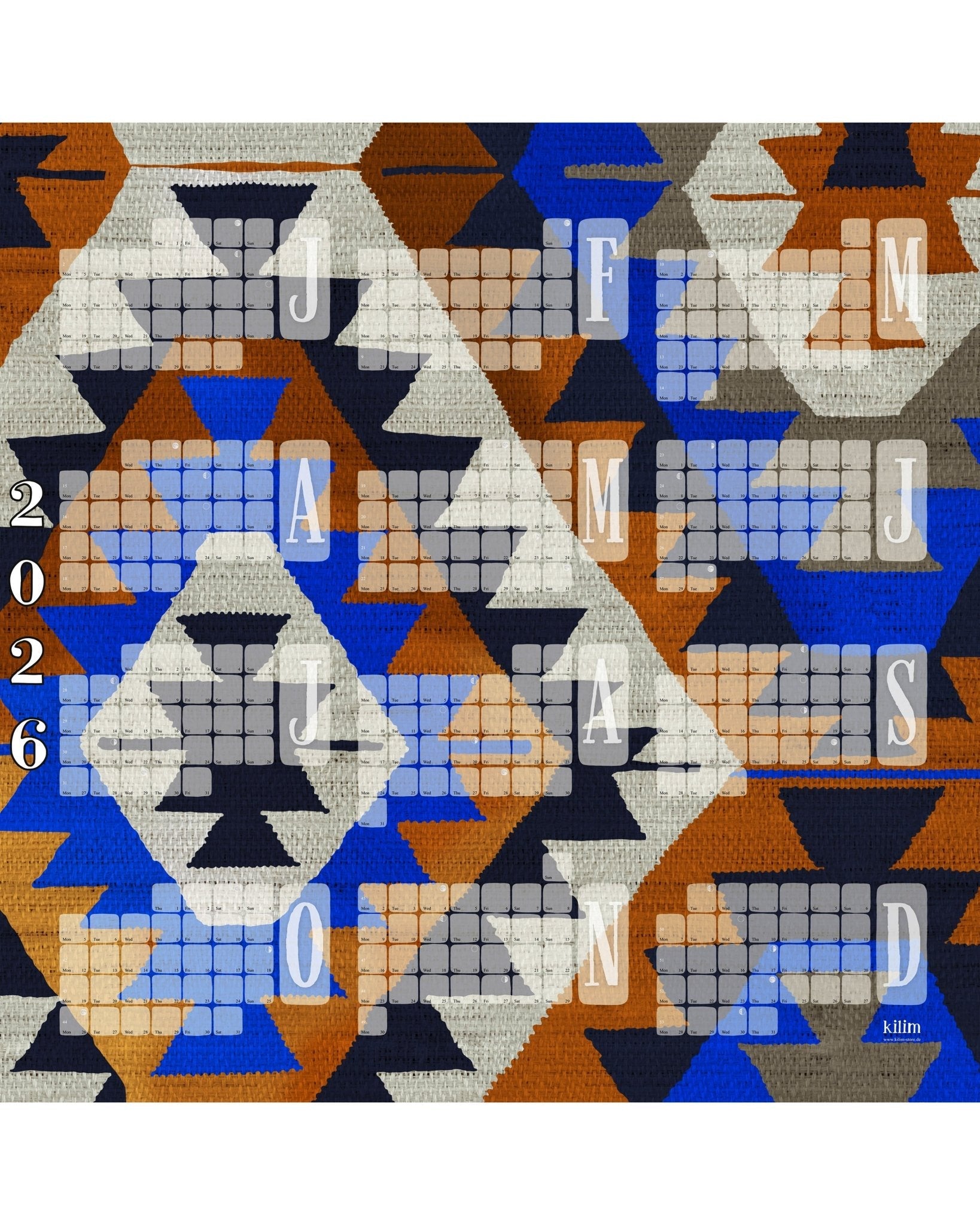 Wandkalender Kilim Diamond braun