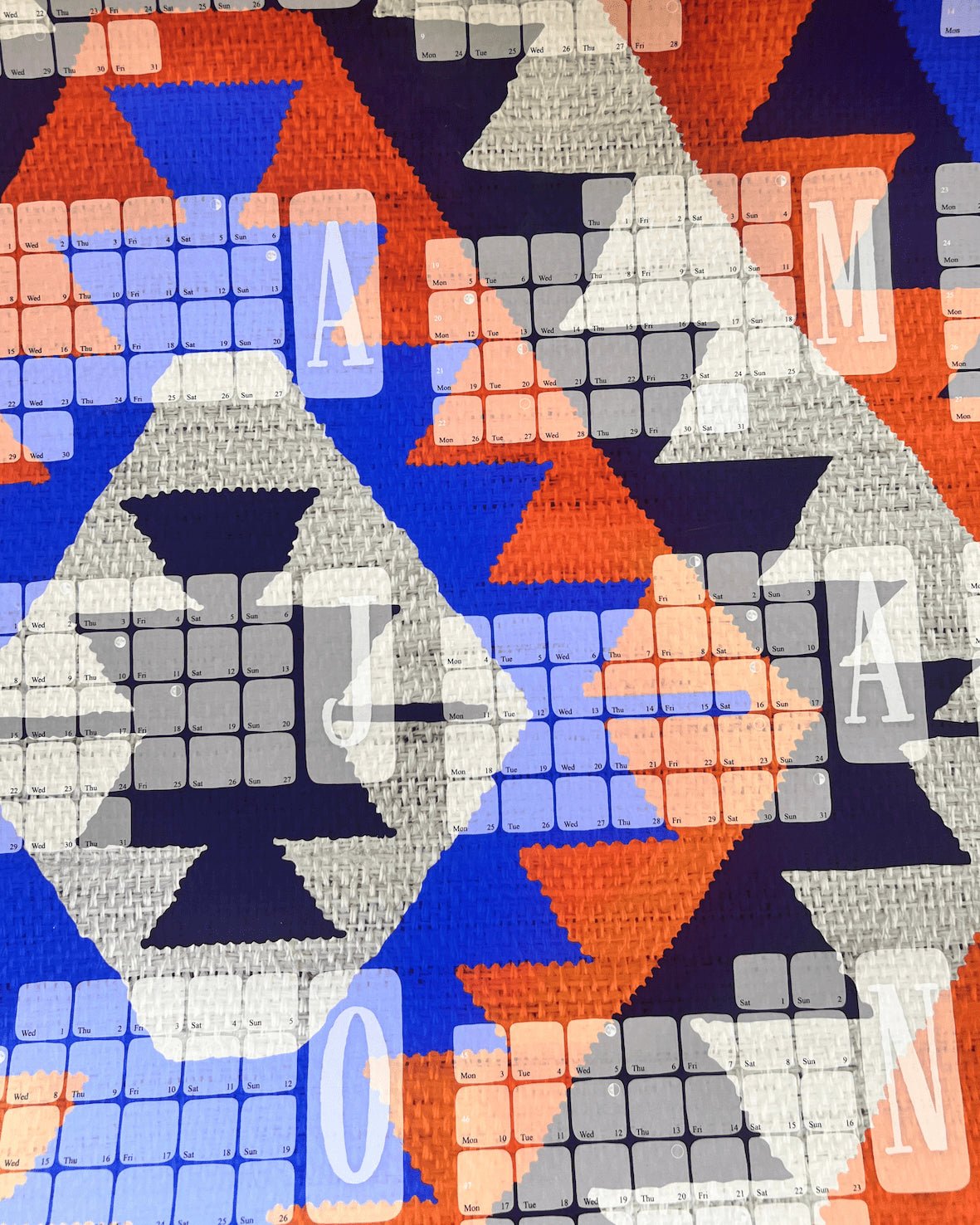 Wandkalender Kilim Diamond orange rot