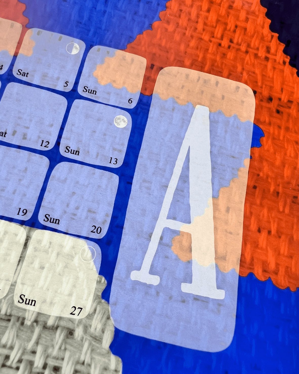 Wandkalender Kilim Diamond orange rot